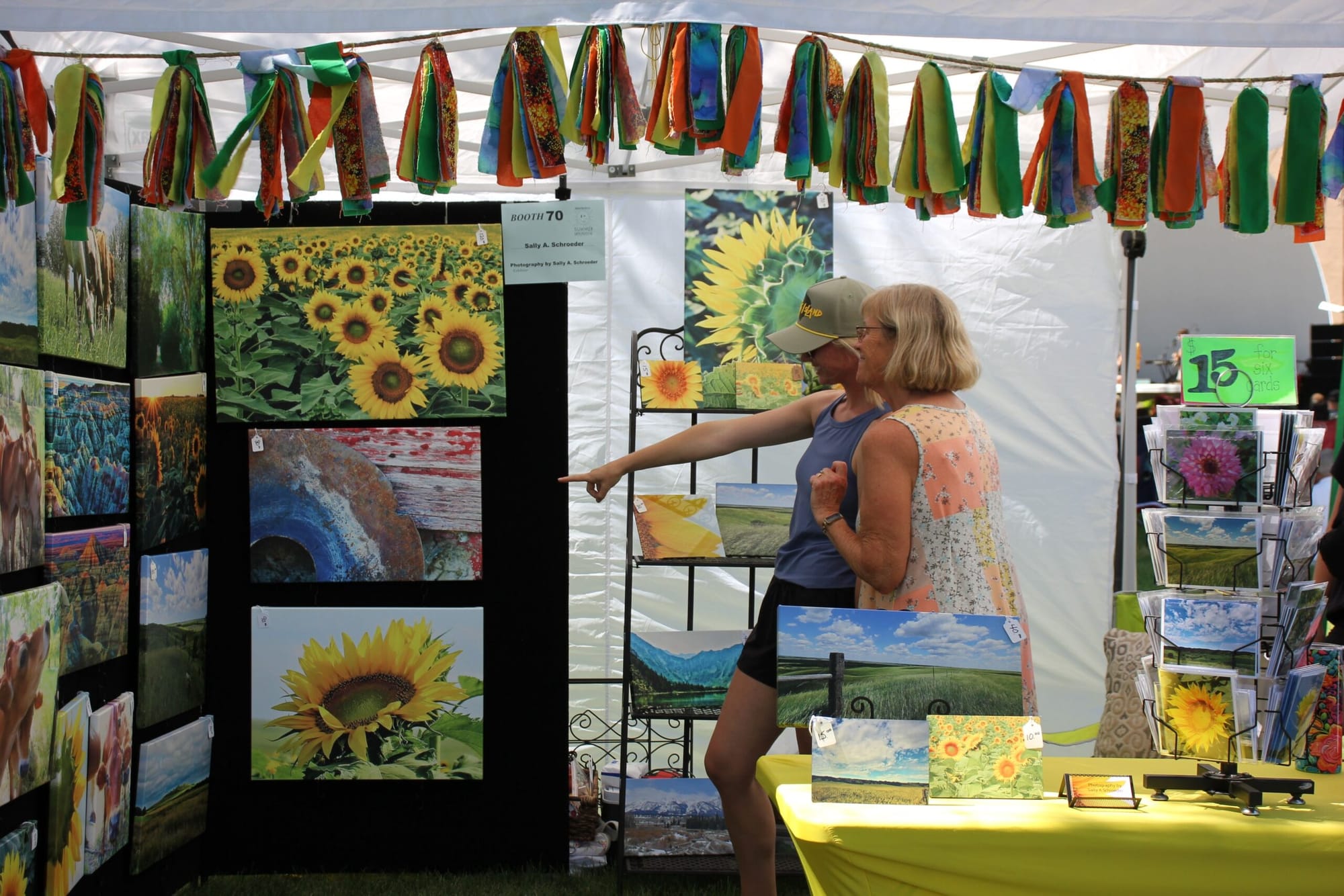 Visitors explore the Brookings Summer Arts Festival at Pioneer Park in Brookings