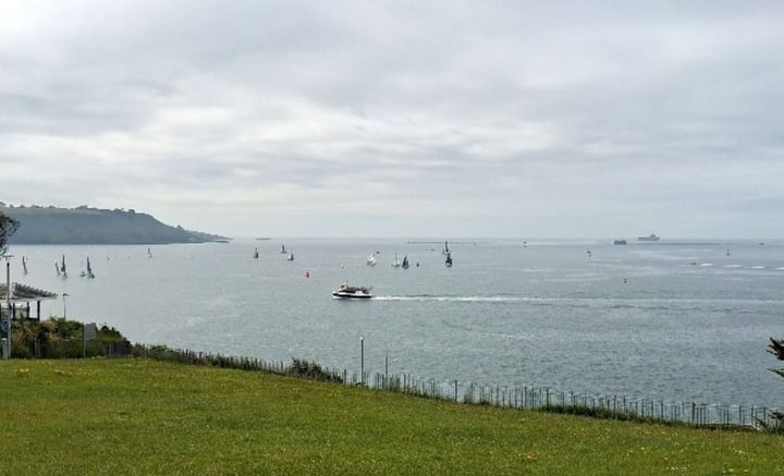 Ships and yachts on a busy weekend in the Sound