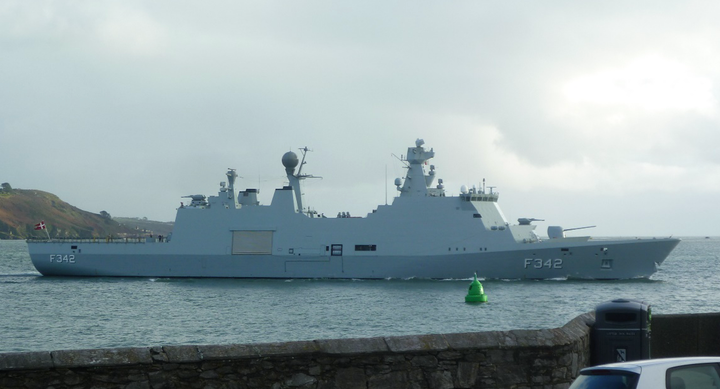 Three foreign warships in Plymouth Sound