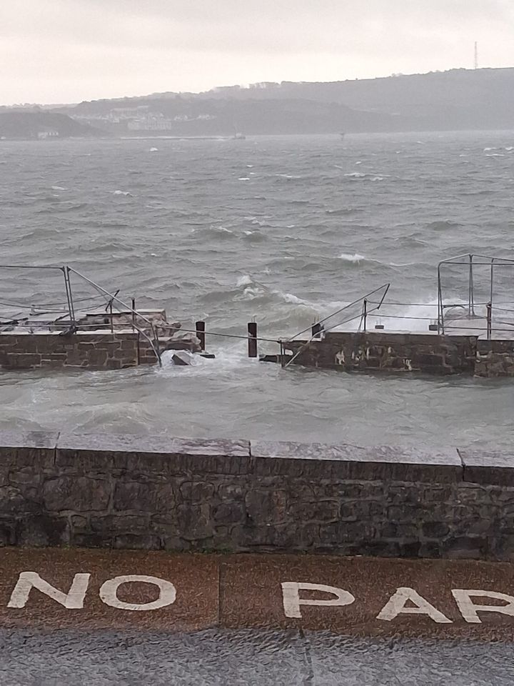 Breaking News: harbour wall falls victim to Ingrid