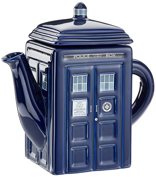 Blue Tea Pot shaped like a Tardis