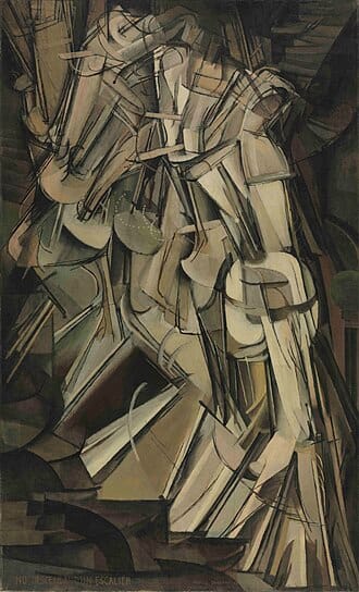 It’s Marcel Duchamp’s 1912 masterpiece, _Nude Descending a Staircase, No. 2_. I ain’t really sure how to describe it, so I think for this one ya might just hafta take my word for it.