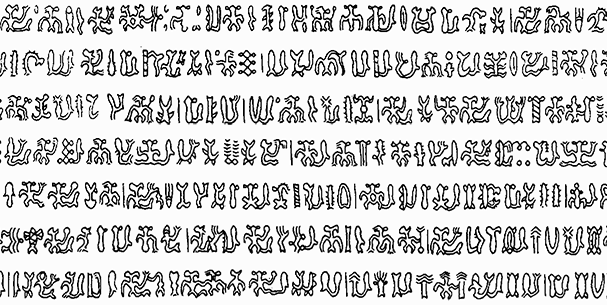 It’s a transcription of some rongorongo writin.