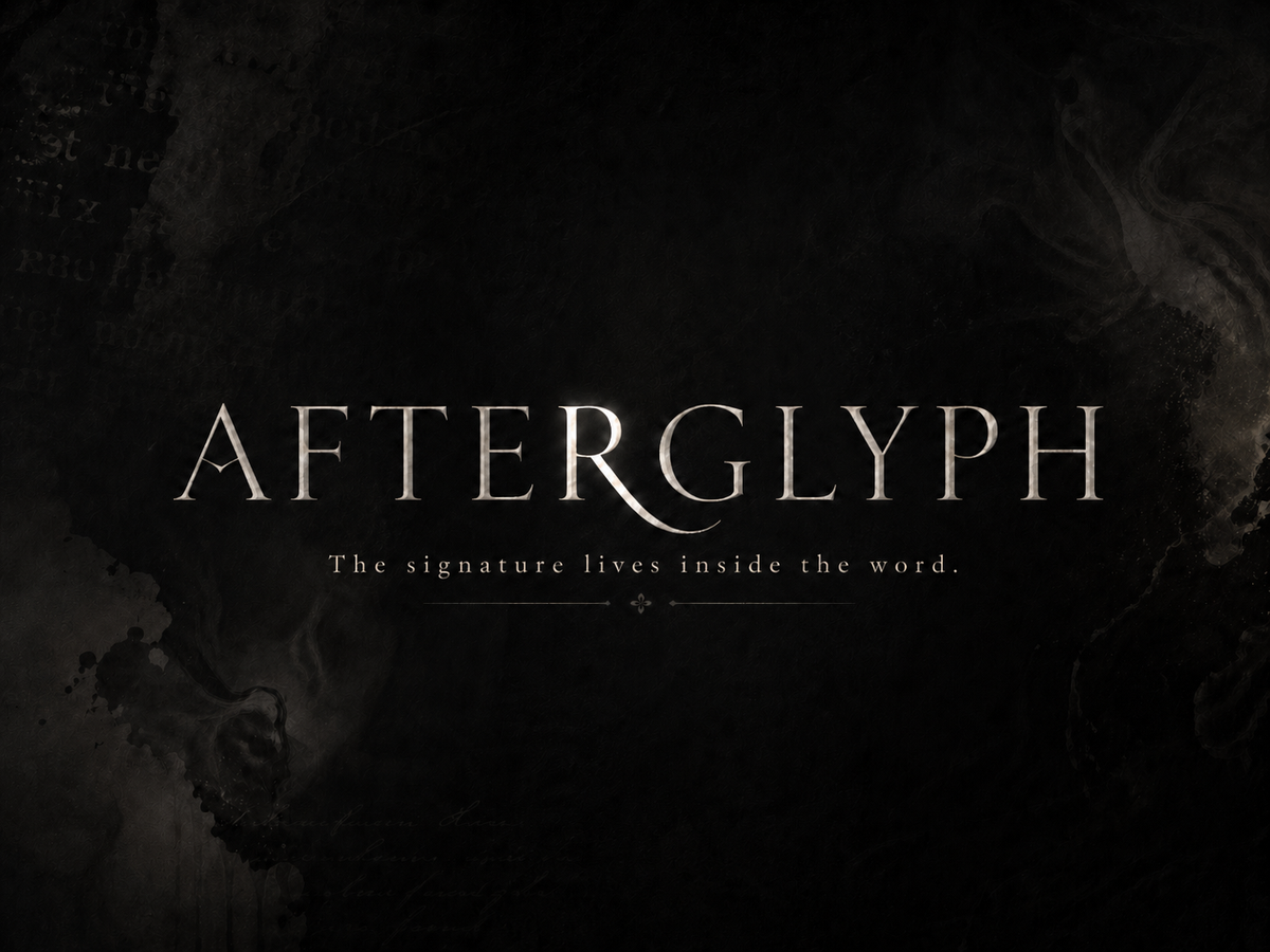 Afterglyph: Structural Attribution Through Word Construction