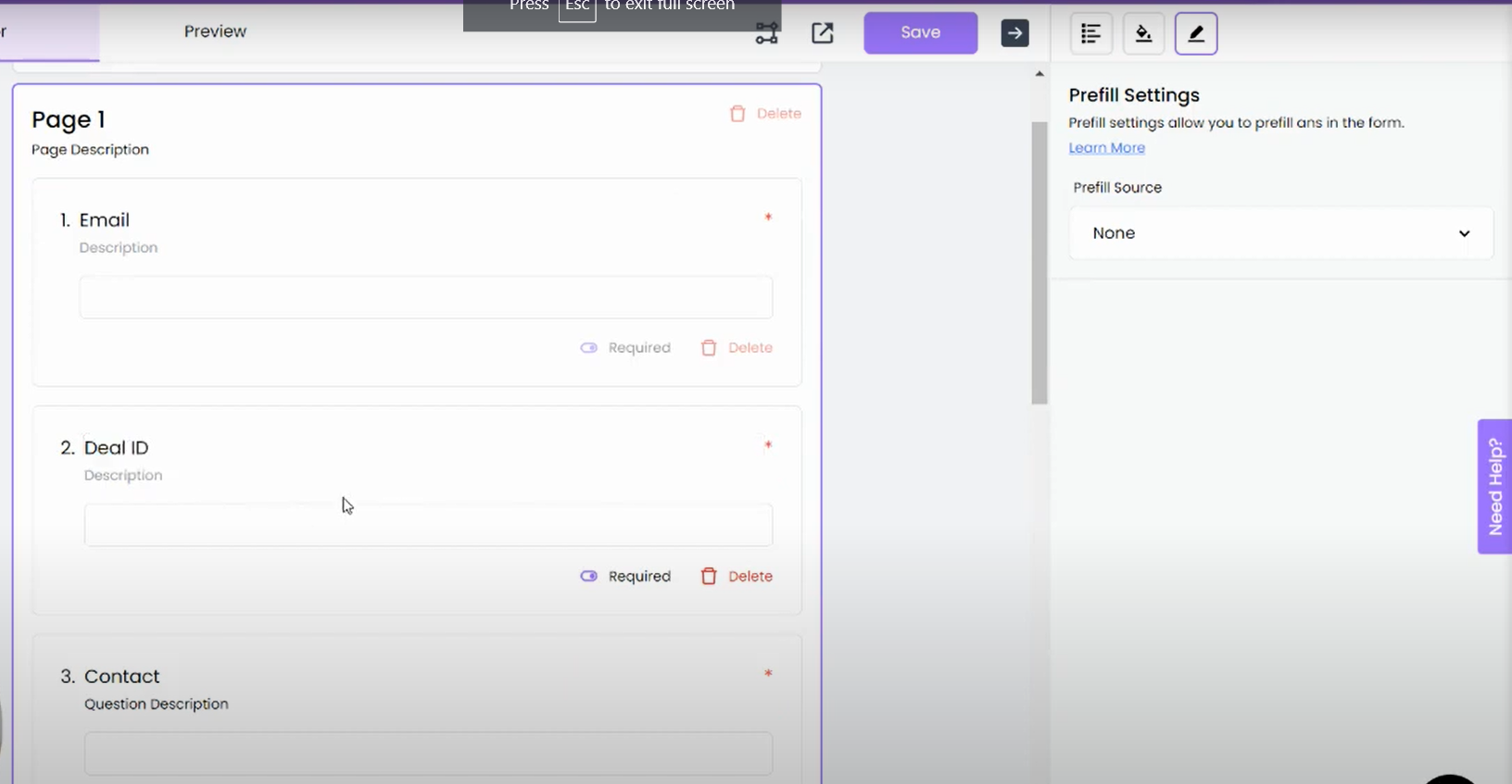 boloforms prefill form feature setup