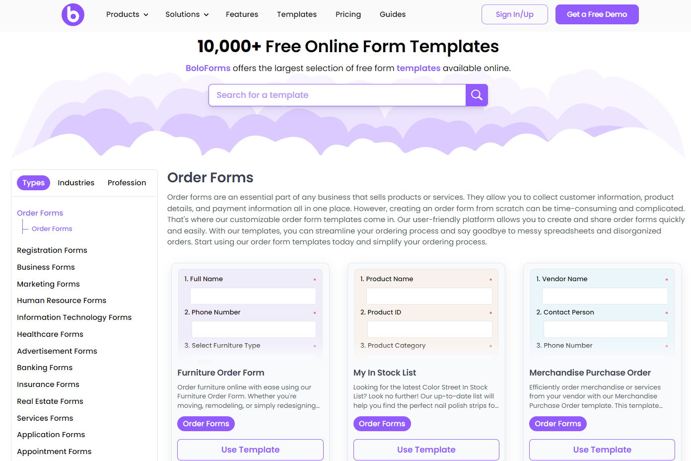 10000+ templates in boloforms