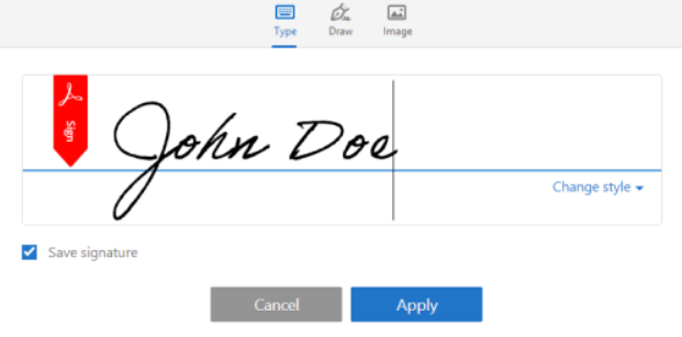 Signature in Adobe acrobat DC for PDF