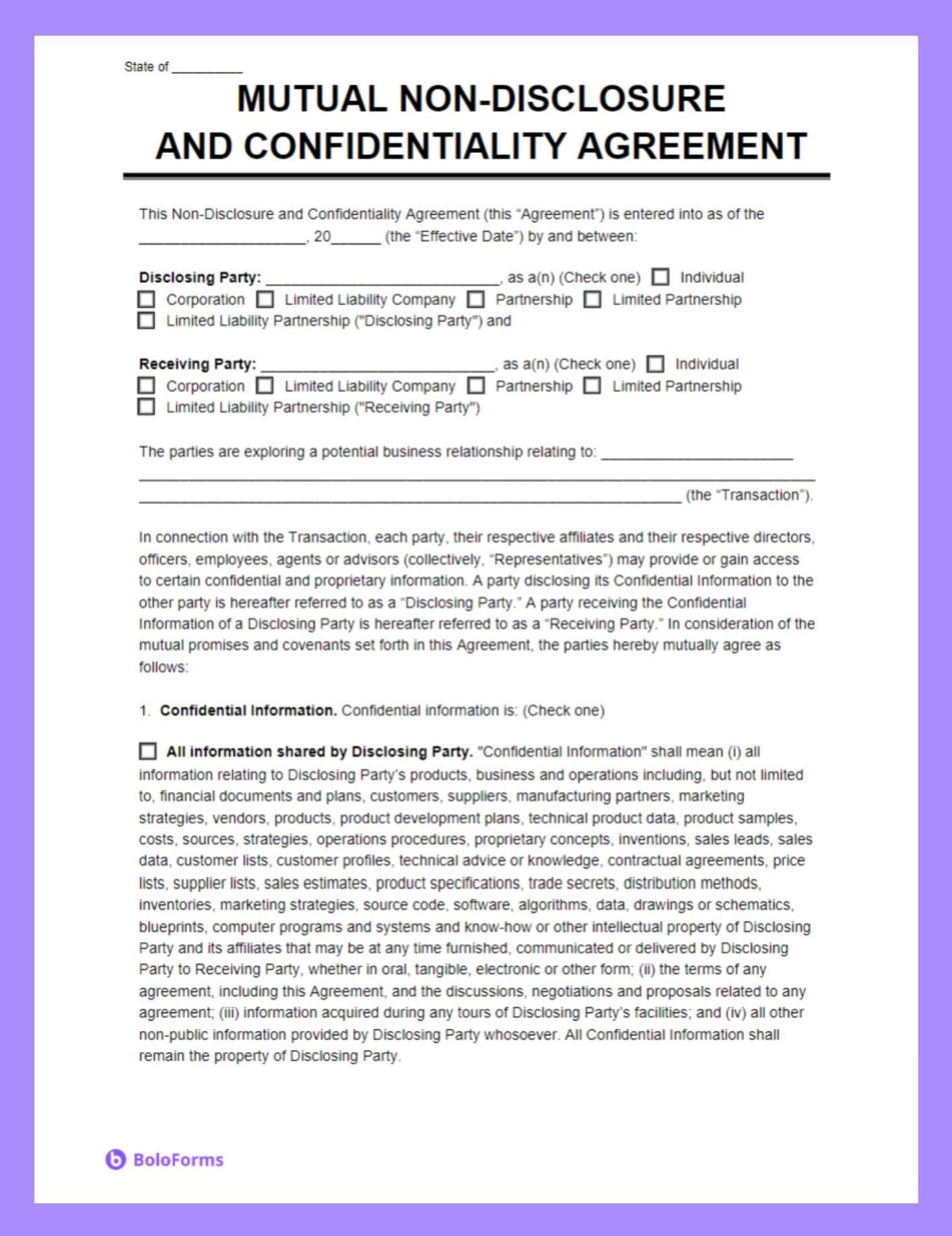 Non-Disclosure Agreement