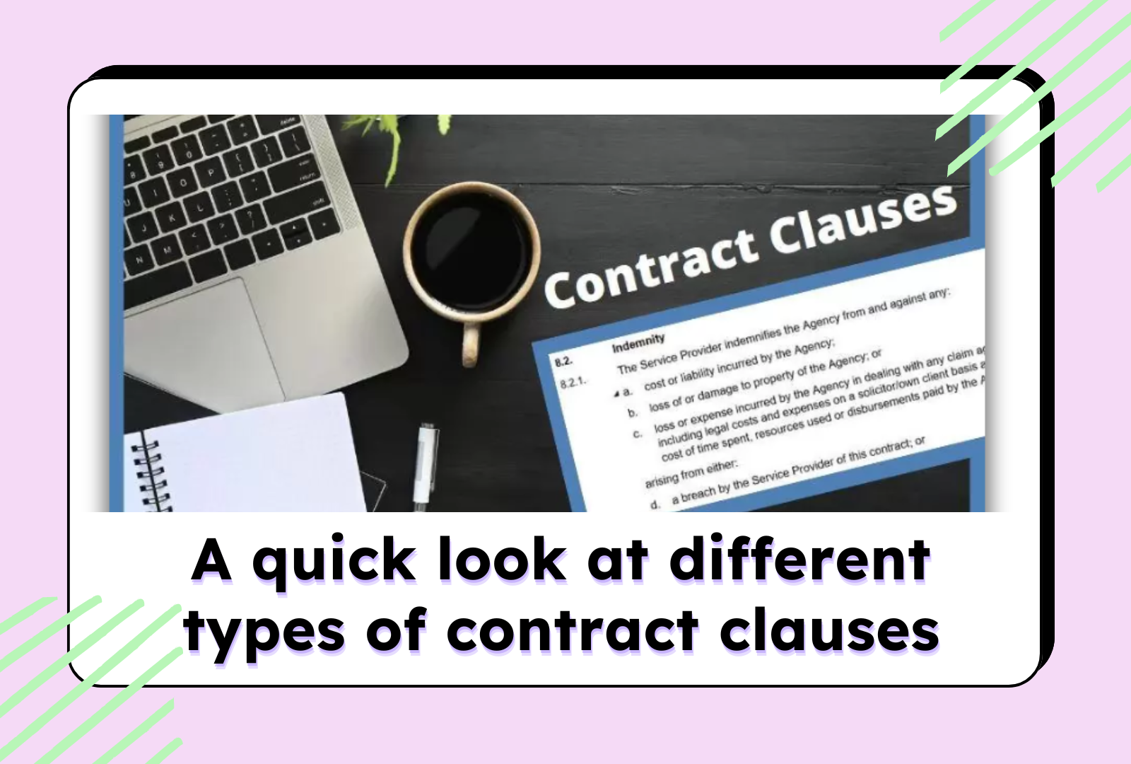 A quick look at different types of contract clauses