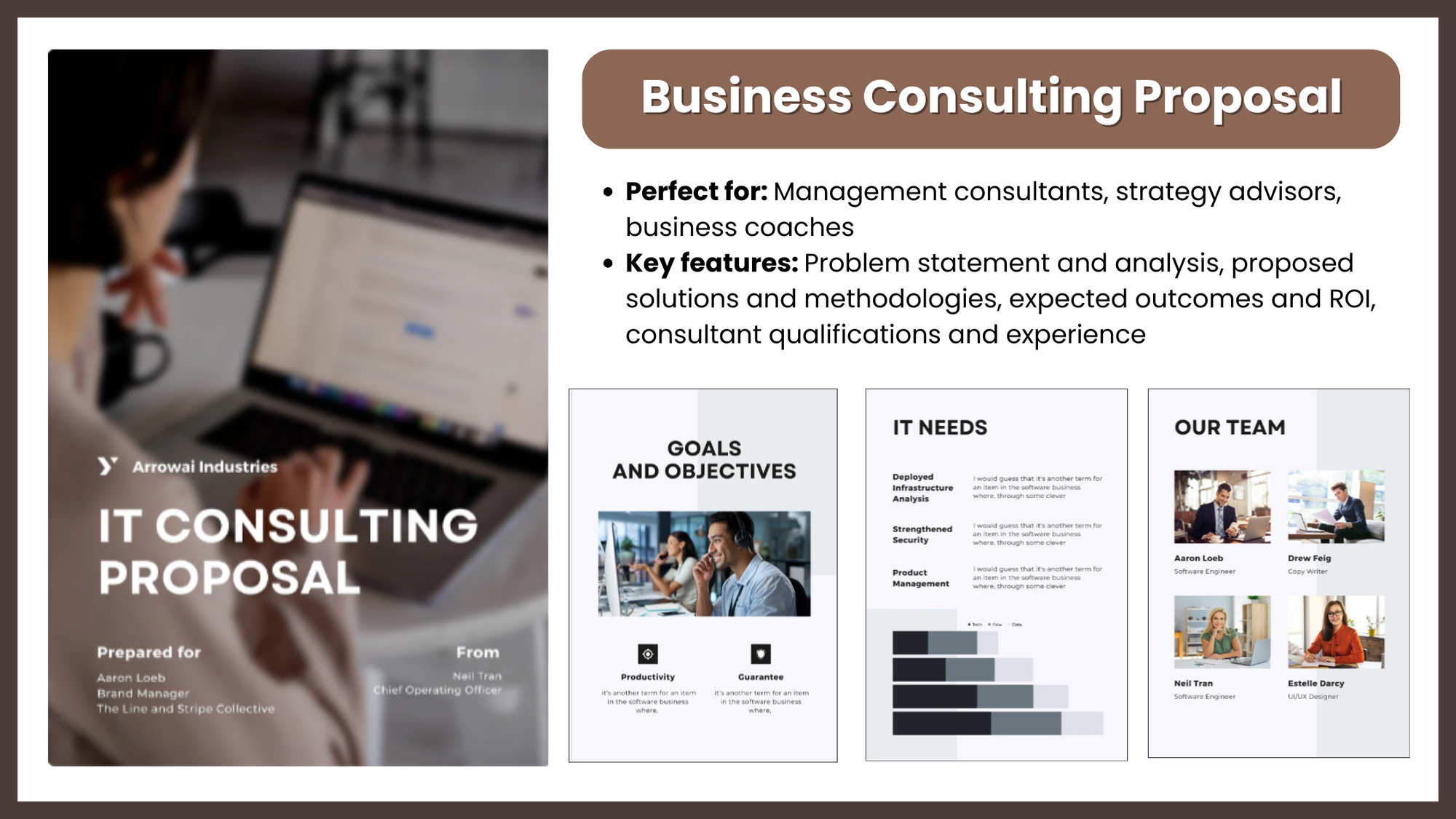 Business Consulting Proposal Template for Management consultants, strategy advisors, business coaches
