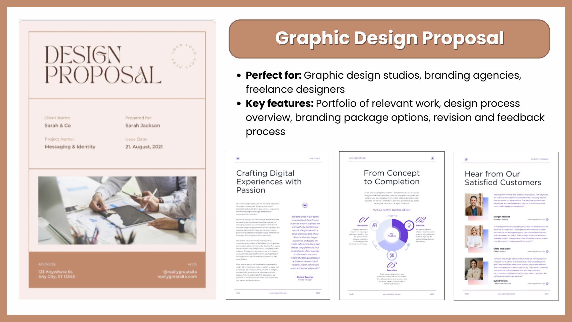 Graphic Design Proposal Template for Graphic design studios, branding agencies, freelance designers