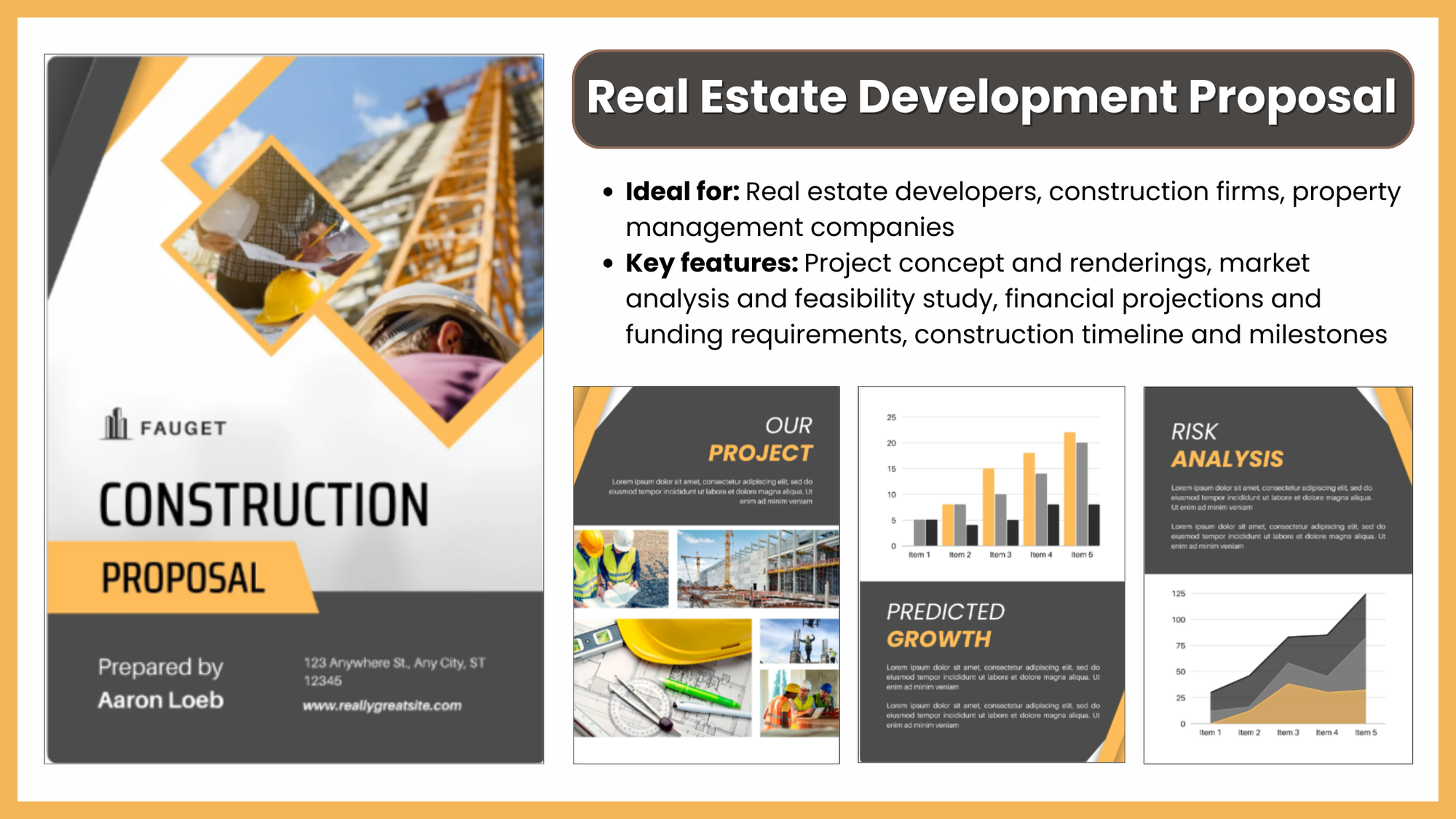 Real Estate Development Proposal Template for Real estate developers, construction firms, property management companies