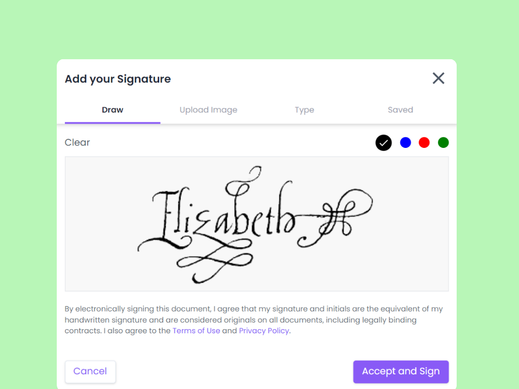 Queen Elizabeth I's Signature in BoloSign
