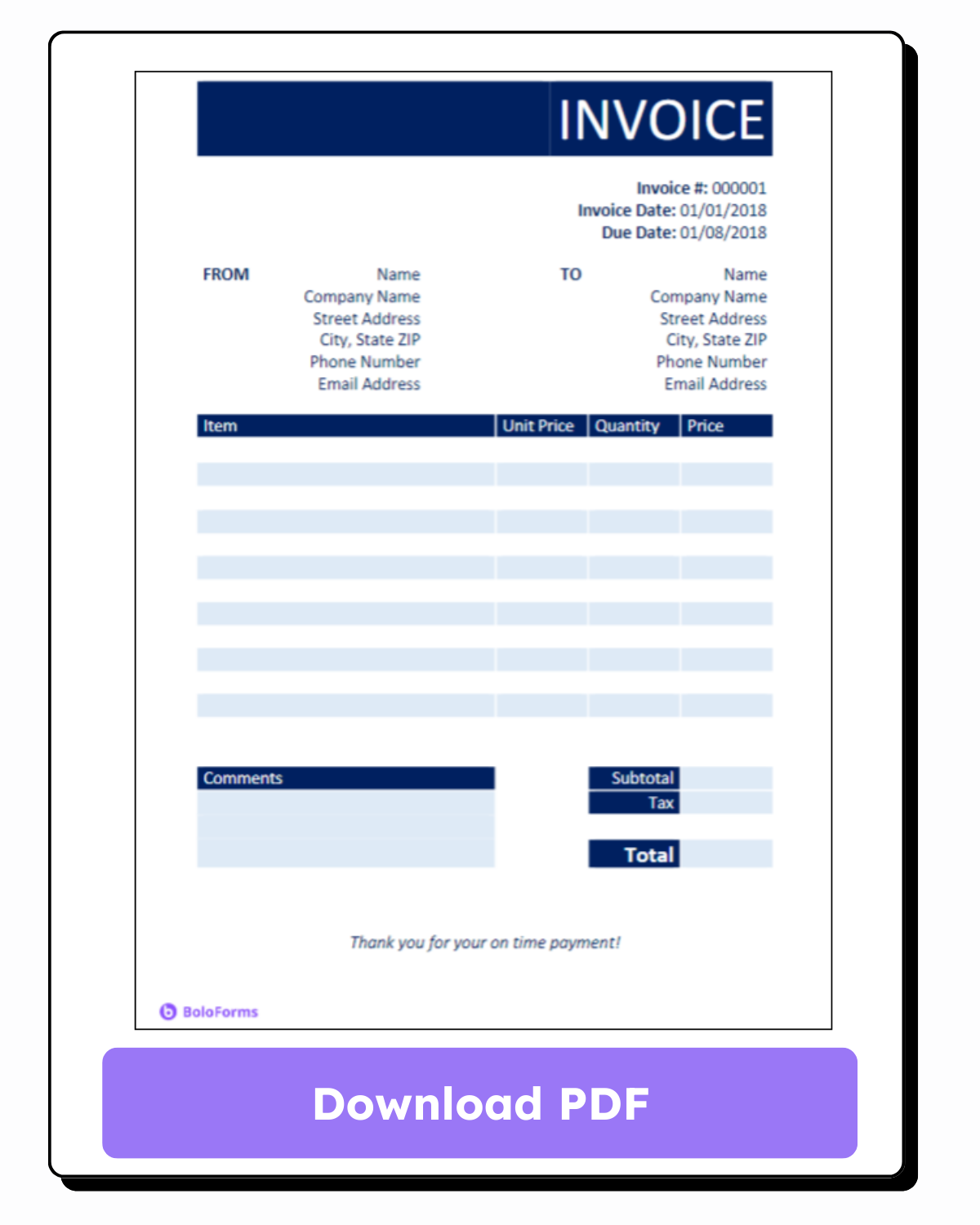 Plumbing Invoice Templates