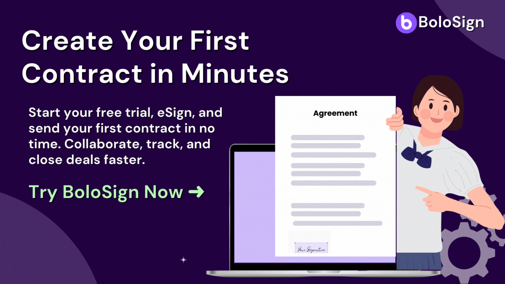 Create your 1st contract fast choose from 500+ prebuilt templates to send it.