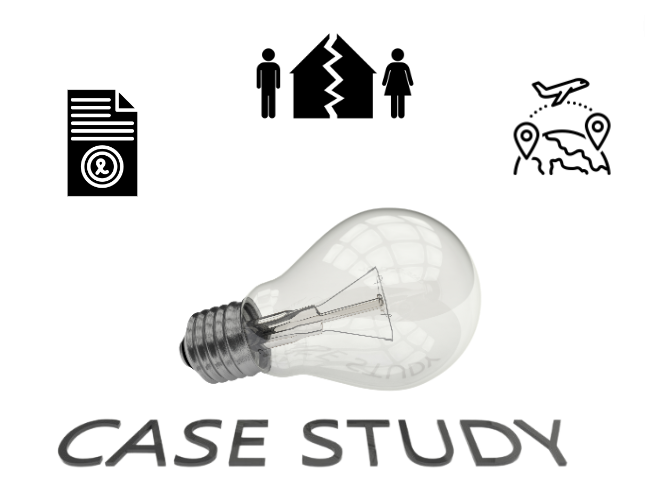 cons representing case studies on effective affidavits, with a lightbulb and various legal-related symbols