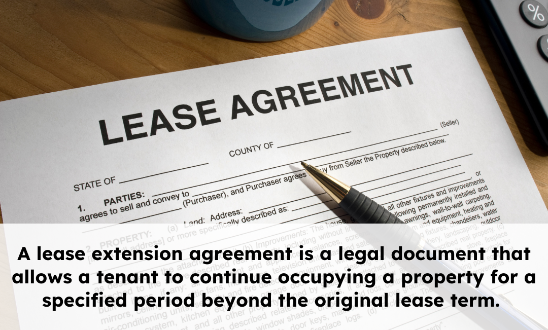 Lease agreement form with a pen, illustrating the concept of a lease extension