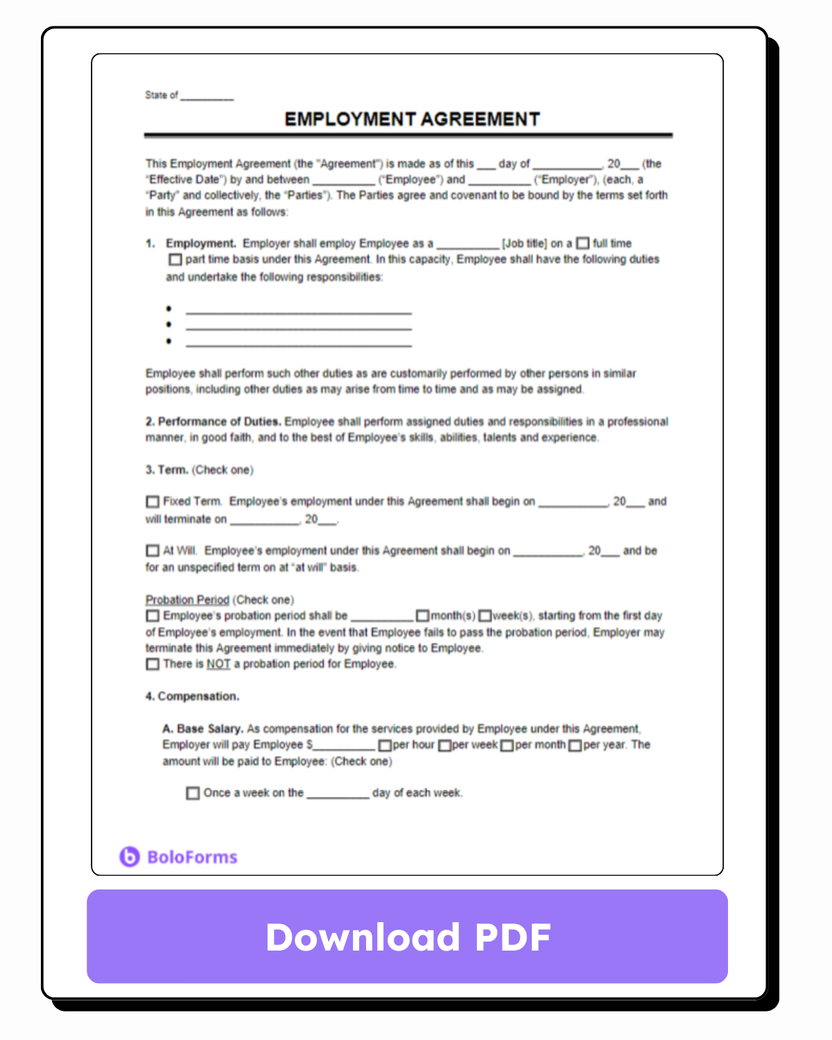Download the Free Employment Contract Template.