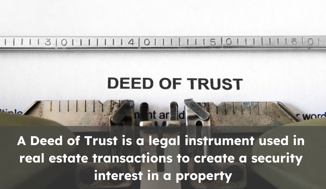 Typewriter with a paper titled Deed of Trust inserted