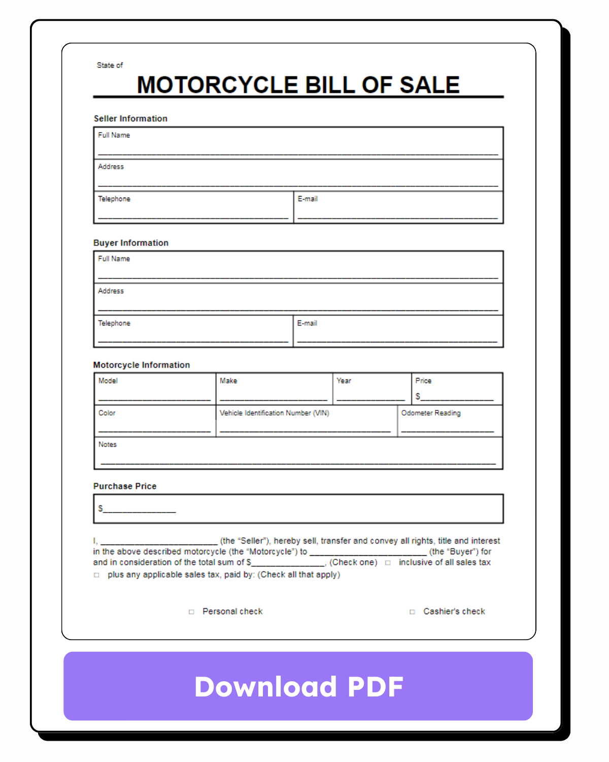 Download the Free Motorcycle Bill of Sale Template