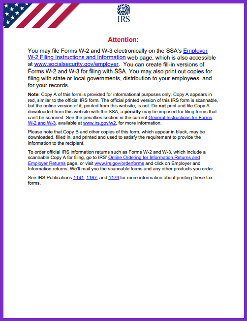 IRS instructions on electronic filing of W-2 and W-3 forms