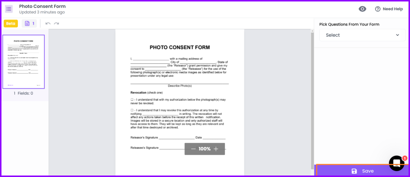 Save your customized PDFs effortlessly with BoloSign