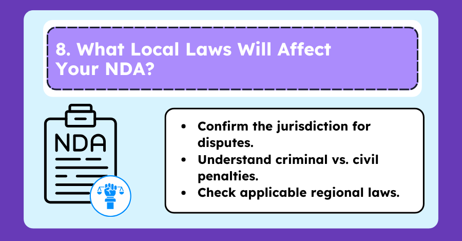 NDA jurisdiction and laws checklist.