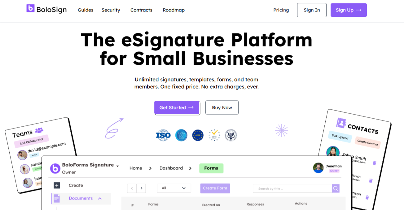 Best choice for CRM integration with eSignature: BoloSign 