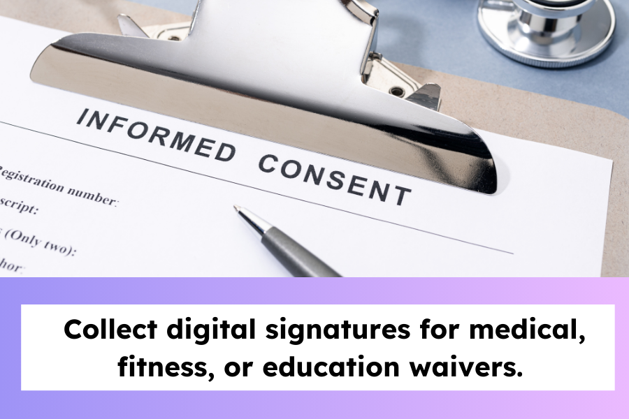 Informed consent form on a clipboard.