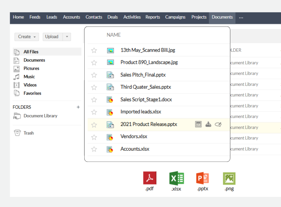 Zoho Docs Dashboard