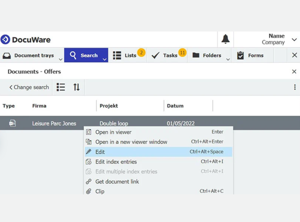 DocuWare Dashboard