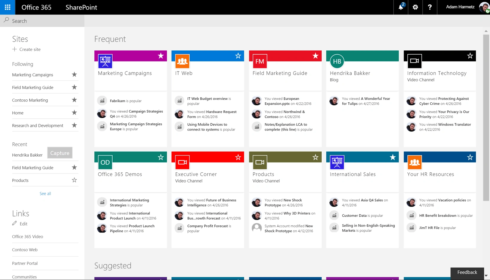 Microsoft Sharepoint Dashboard
