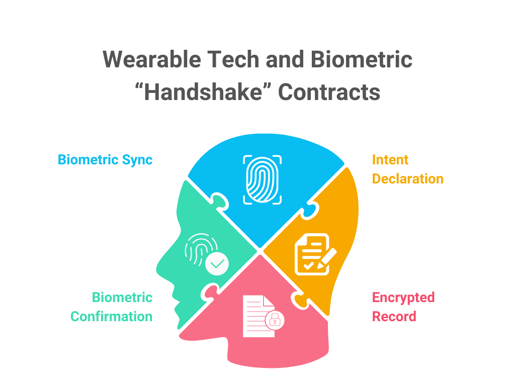 Infographics explaining the tech behind the wearable contracts