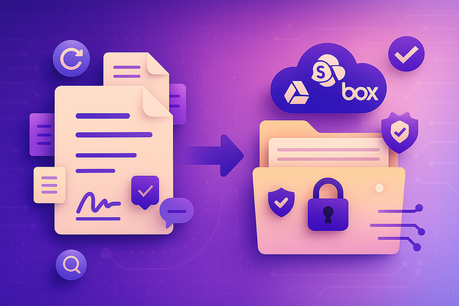 Sync signed files to your cloud for safe storage and easy team access.