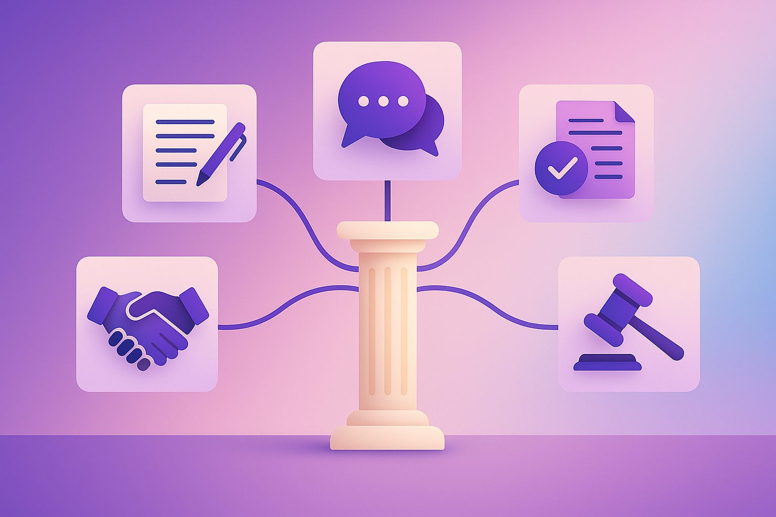 Strong contracts stand on clear terms, honest talk, agreement, legal checks, and fair judgment.