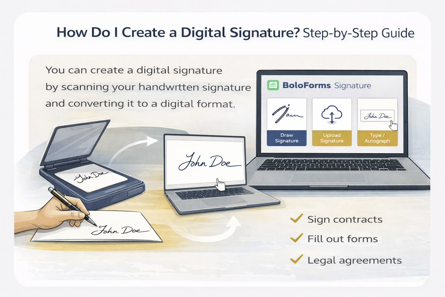 Create a digital signature by drawing, typing, or uploading your signature for secure online signing.