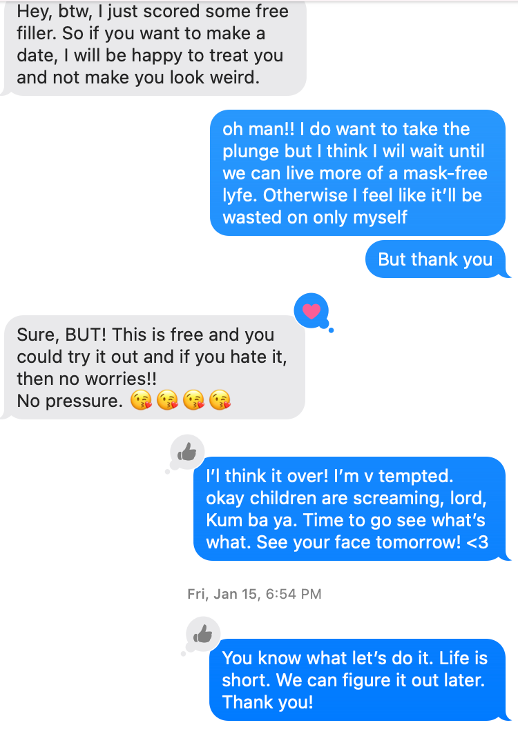 Needles. Needles in the front of my face