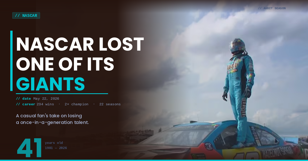 NASCAR Lost One of Its Gaints - And It Hit Different Than I Expected