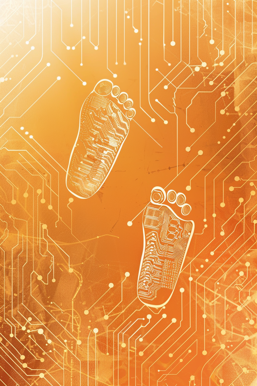 Icône Mobilité - Empreintes se dissolvant en pixels représentant la liberté de mouvement