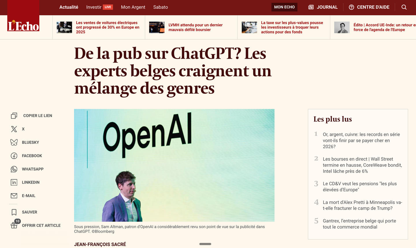OpenAI va introduire de la pub dans ChatGPT
