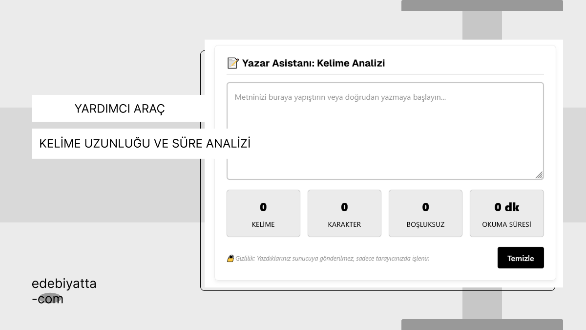 Taslaklarınız Güvende mi? Yazarlar İçin "Çevrimdışı" Kelime ve Süre Analiz Aracı