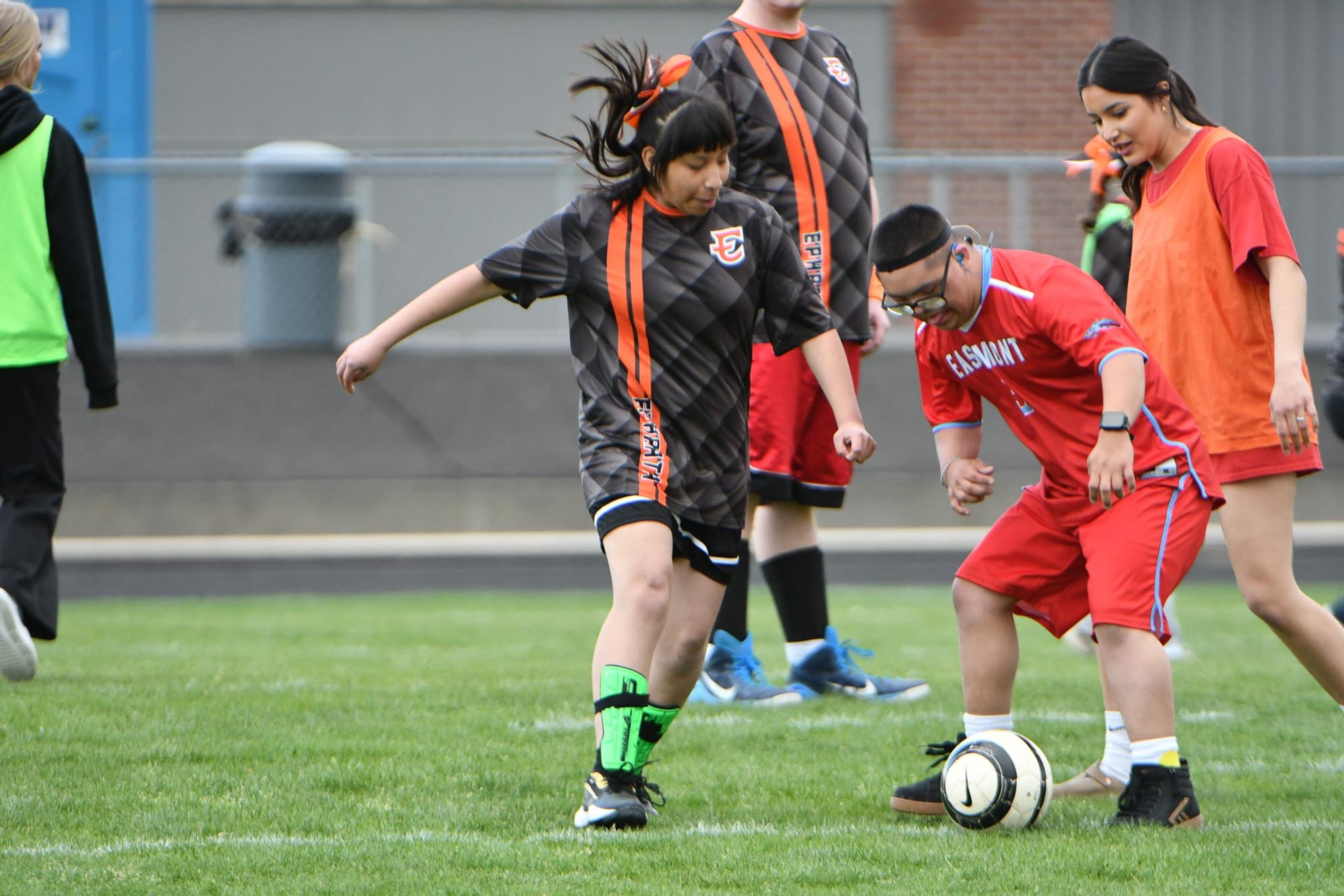Ephrata's Melissa Navarro defends as an Eastmont player works the ball during Thursday's matchup.
