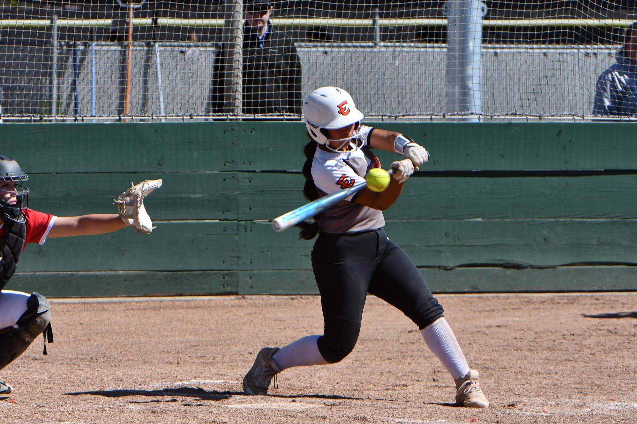 Cami Martinez bats against Prosser at home on April 18. The freshman led the Lady Tigers with a .484 batting average.&nbsp;