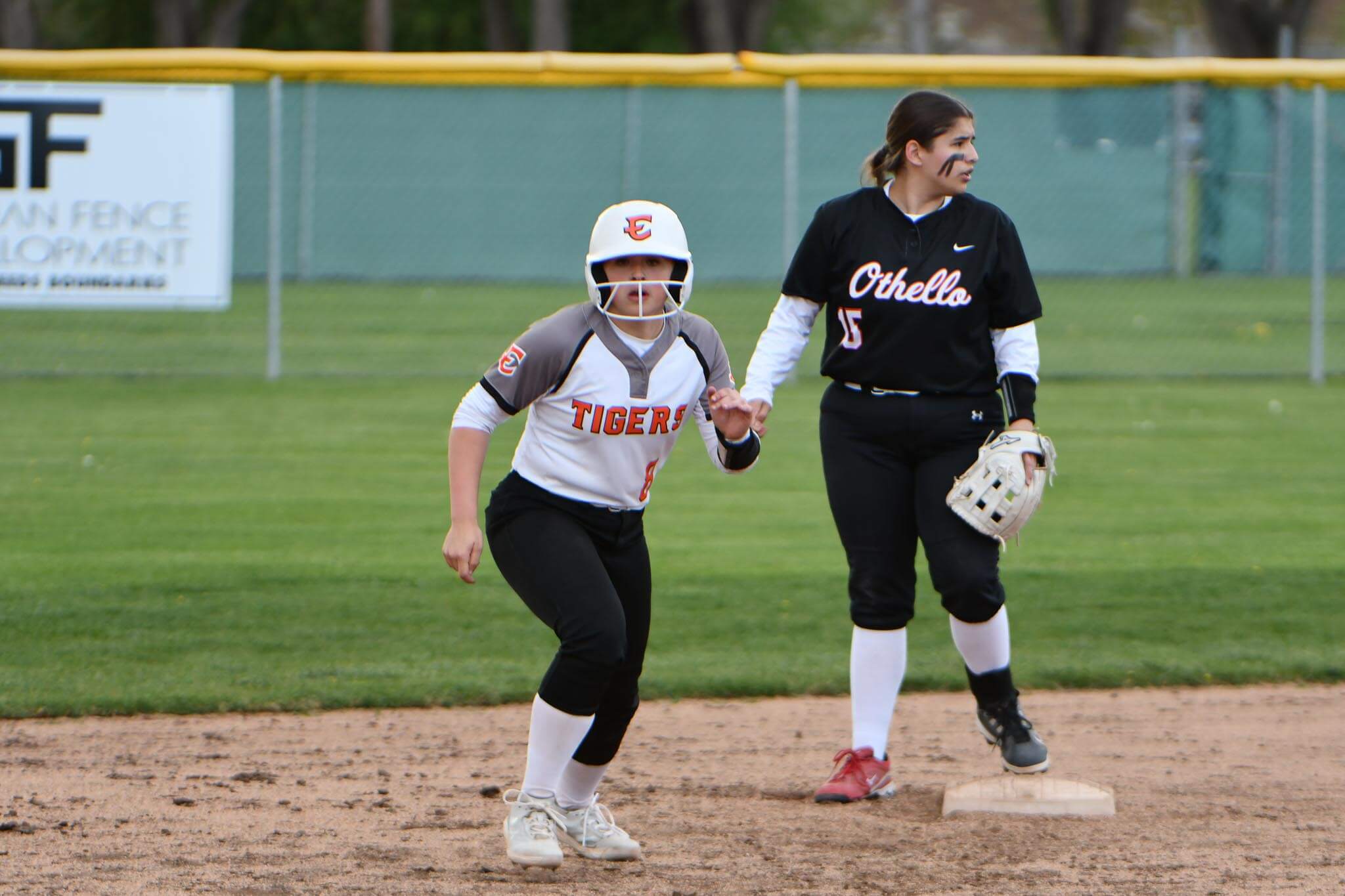 Freshman Hannah Hull steals third during Ephrata's win over Othello on April 23. Hull stole six bases on the season. 