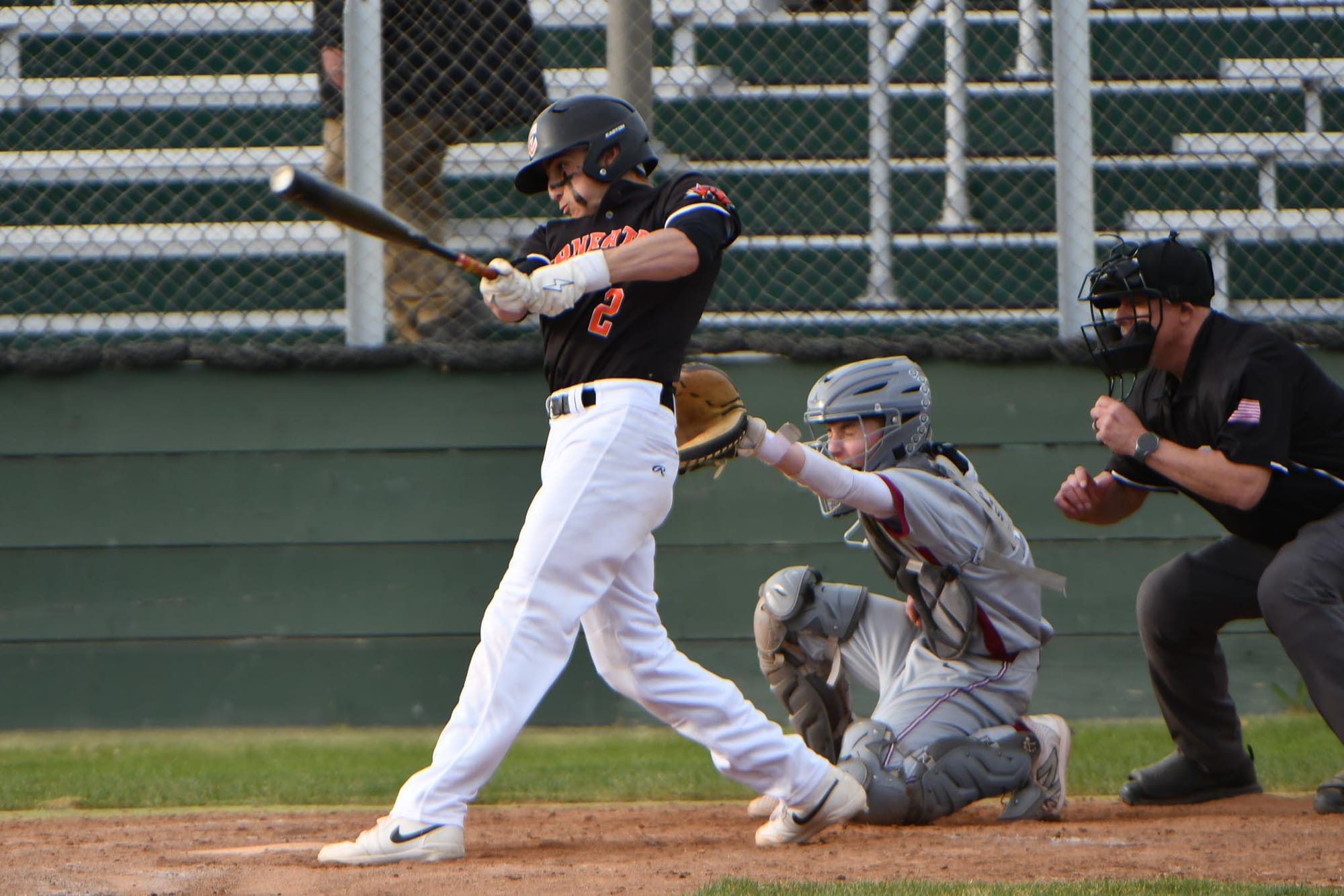 Cooper Vasquez connects on a pitch against Grandview earlier this season. Vasquez earned honorable-mention all-conference honors after leading the Tigers with 22 hits and 12 RBIs in 2026.