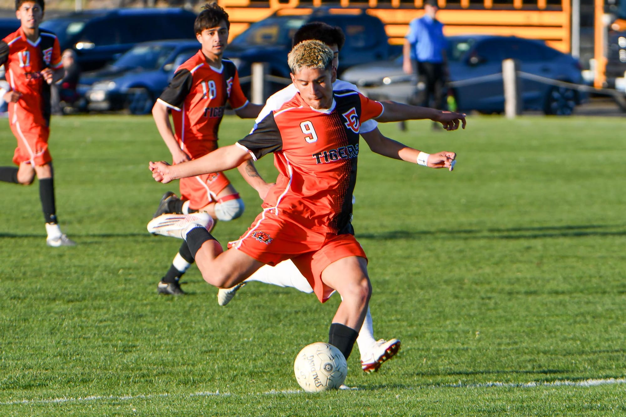 Yahizee Alvarado strikes the ball during a match against Prosser this season. Alvarado led the Tigers with 12 goals and earned honorable-mention all-conference honors.