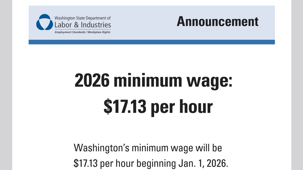 WA state minimum wage to increase Jan. 1 post image