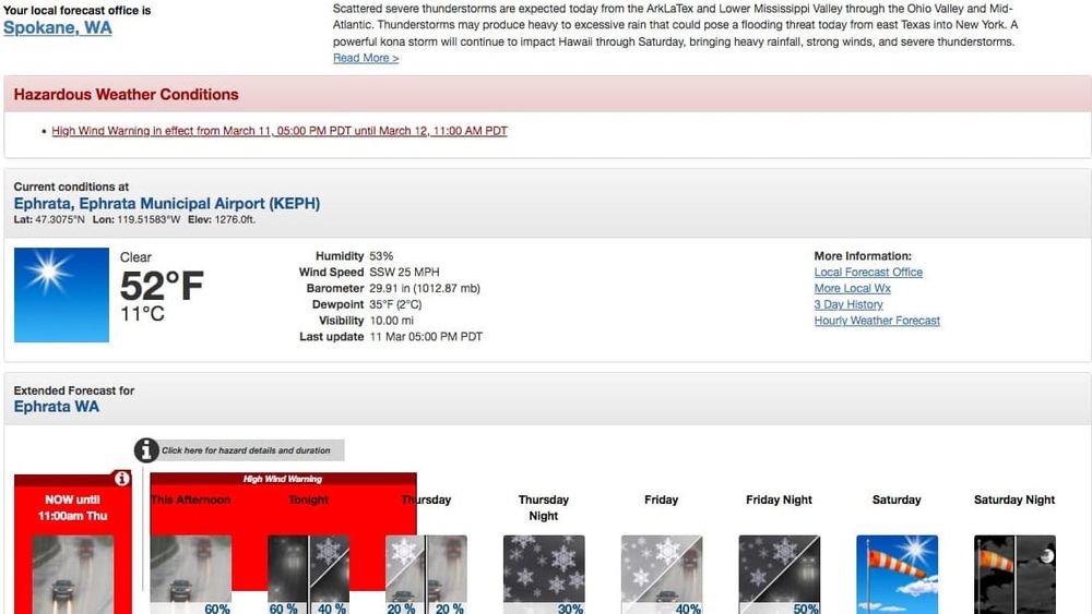 NWS issues hazardous weather advisories in WA post image