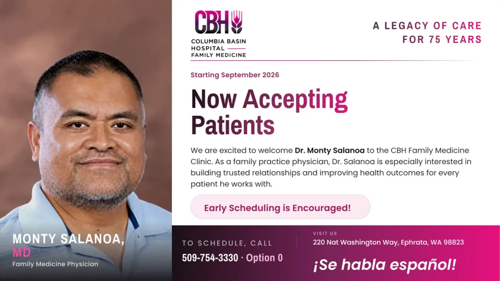 Dr. Monty Salanoa, MD accepting patients at CBH Family Medicine post image