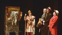 Multi-character cast on global romp at Masquers Theater post image